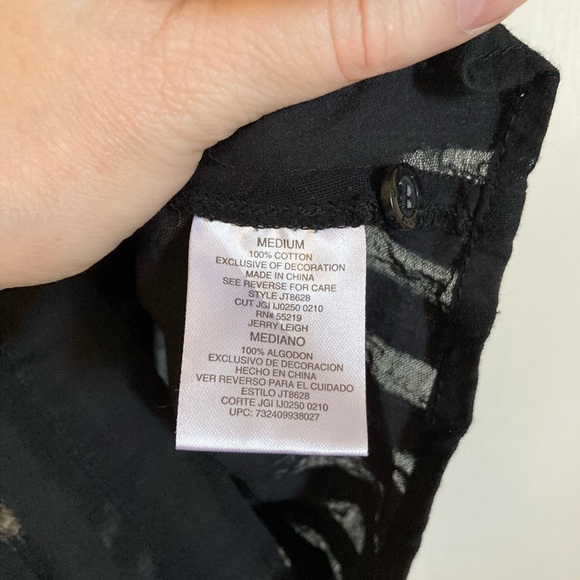 ***Rare Abbey Dawn for Alice in Wonderland Black Silver Chain Detail Blouse #S - Picture 3 of 10